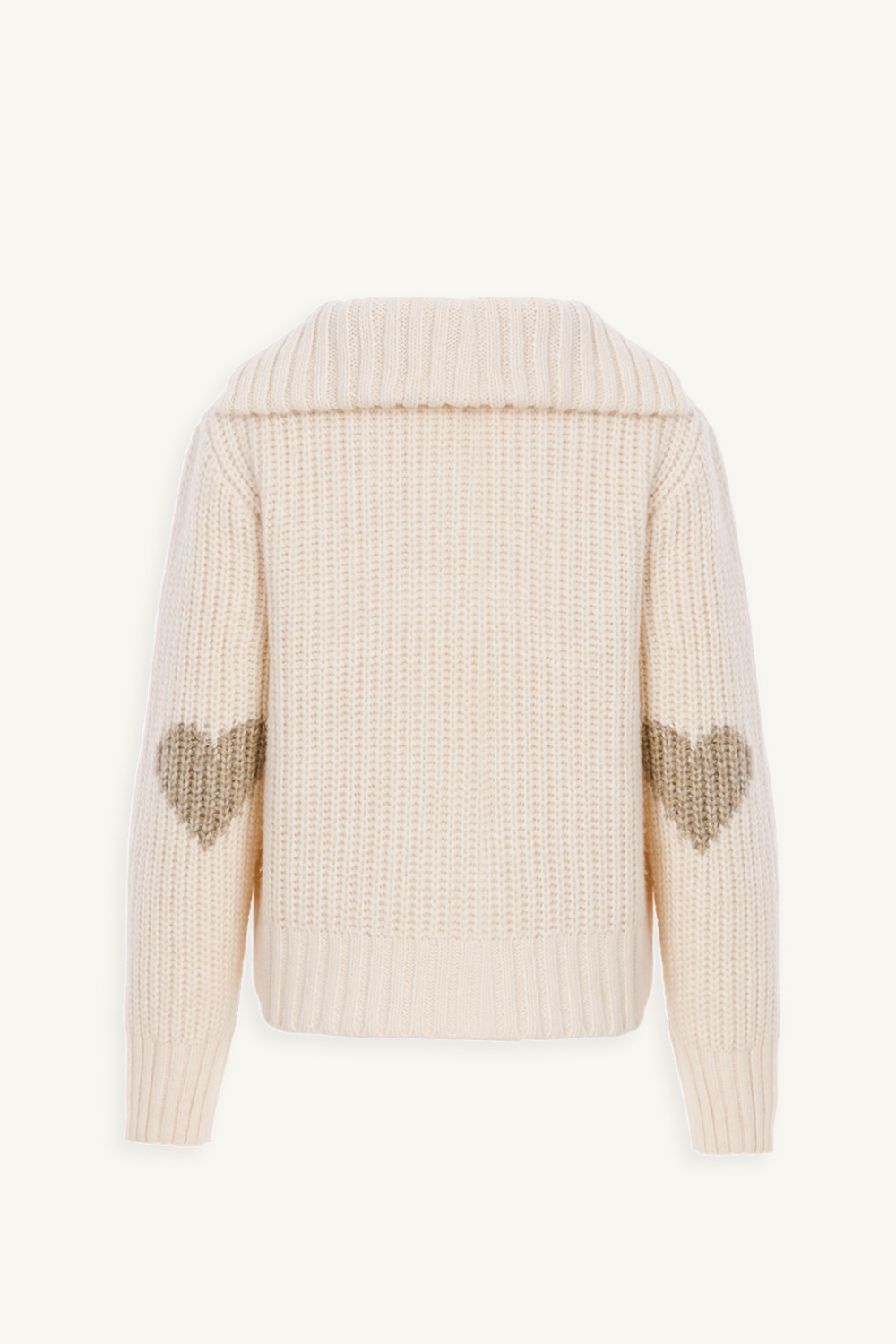 back 針織翻領愛心上衣